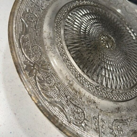 Faded Mercury Glass Cake Stand Two's Company 12.5 by 12.5 inch - Picture 4 of 8